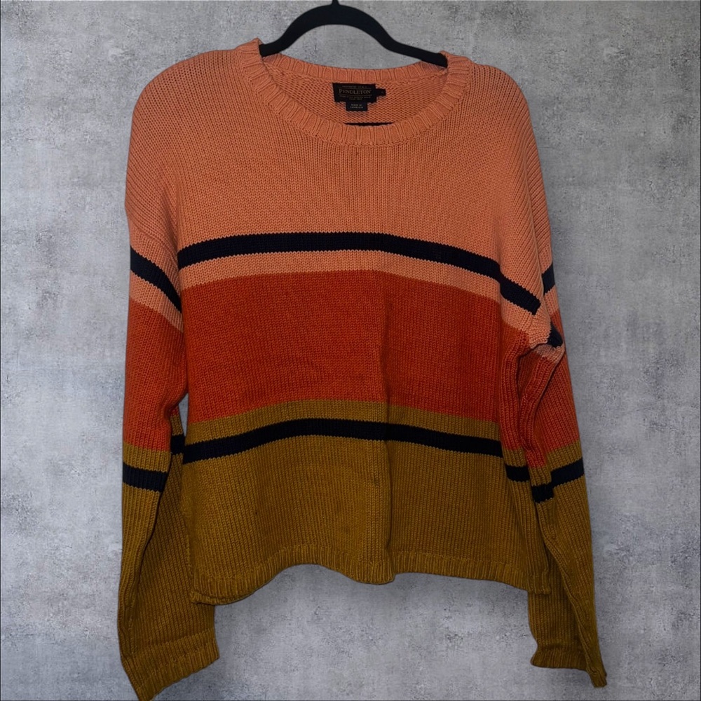 Pendleton Multicolor Striped Crew Neck Sweater - image 2